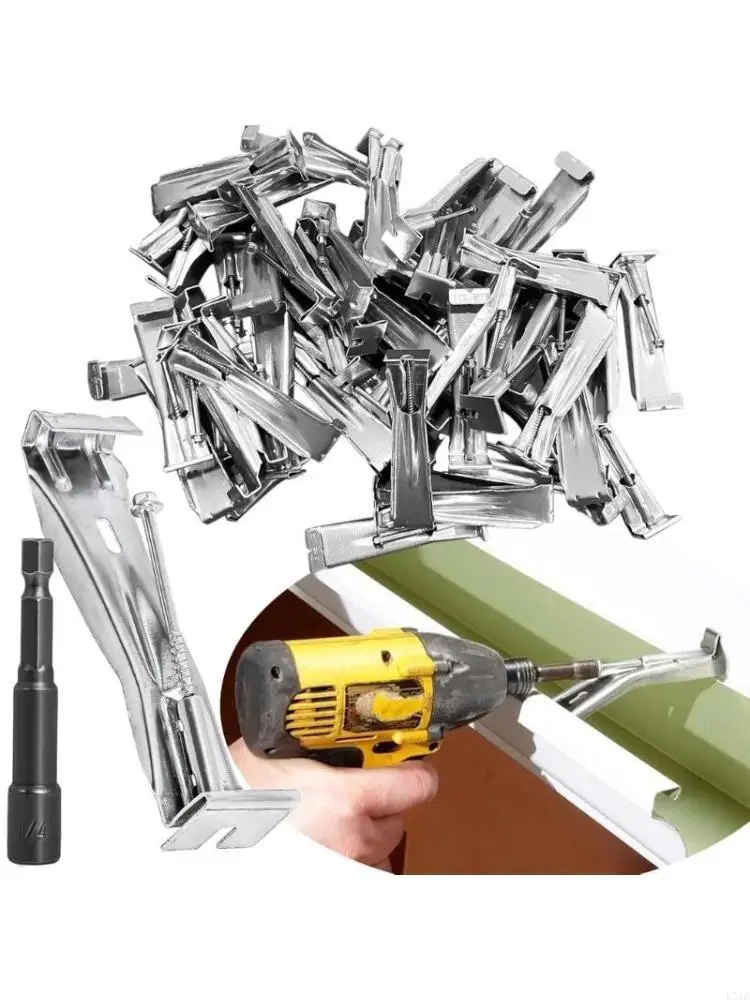 Pack of 30 Hide Bracket Gutter Hangers Quick Screw Clip for K Styles Sturdy Aluminum Gutters Comes With Drill Bit 