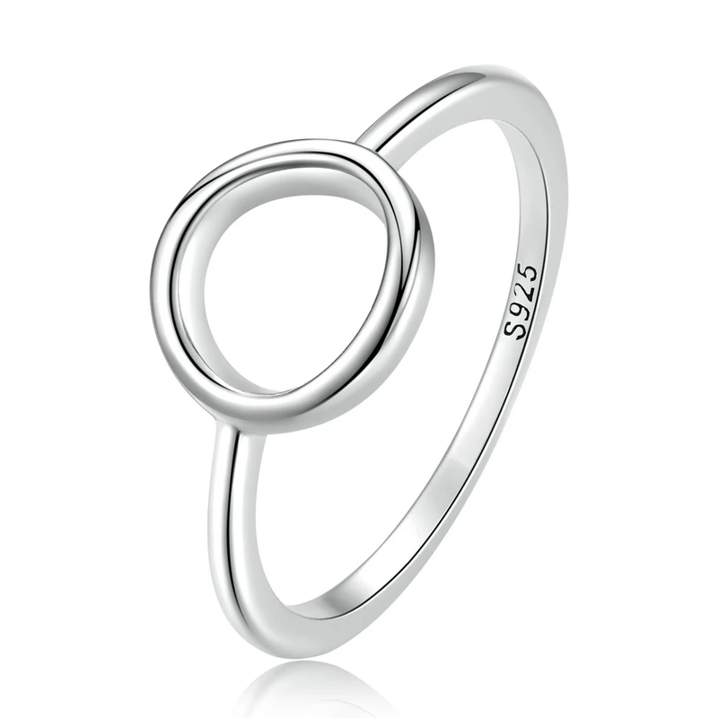 Women's 925 Sterling Silver Hollow Circle Ring