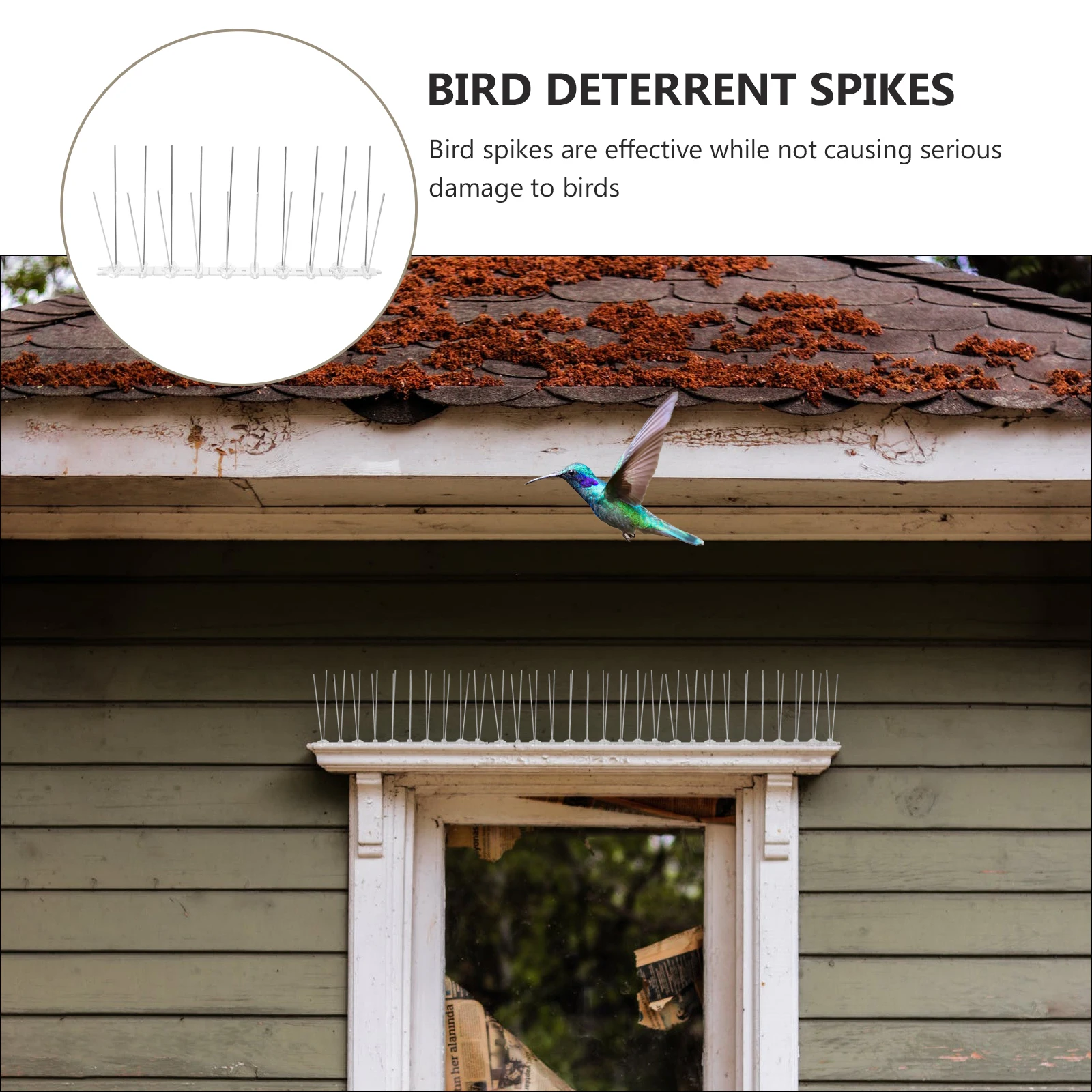 

2PCS Bird Deterrent for Garden Home Windowsills Balconies Effective Repellers Flexible Base