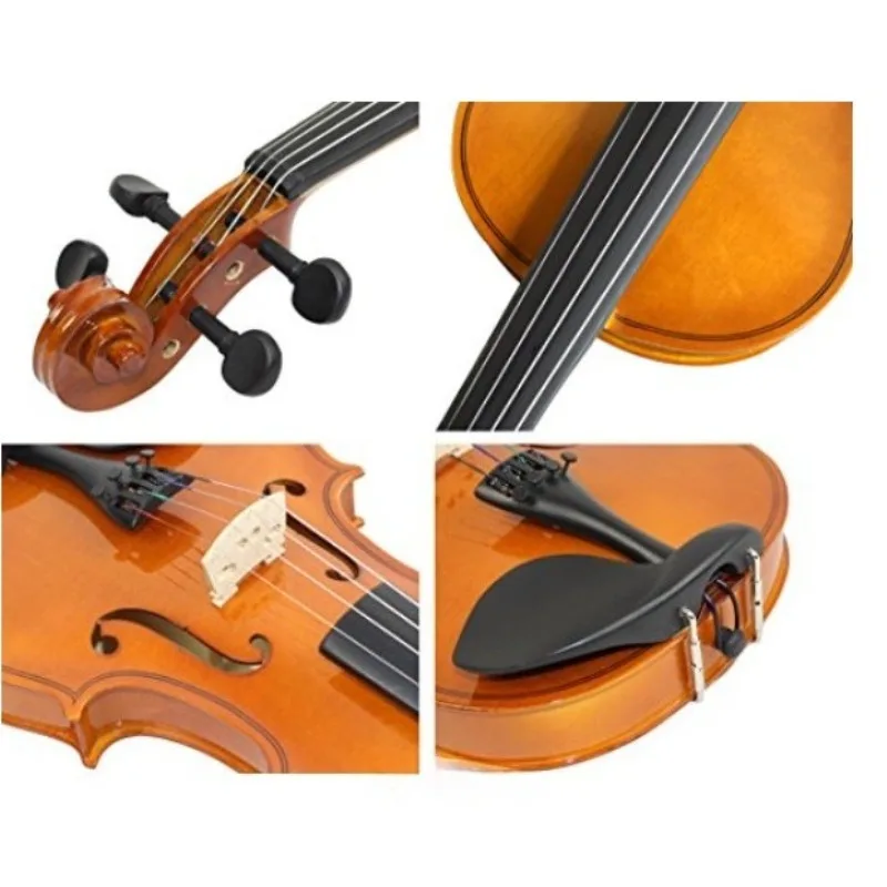 

Акустическая скрипка 4/4, 3/4, 1/2 натурального цвета для начинающих с чехлом и смычком, подбородник из черного дерева, натуральный цвет, скрипка для начинающих