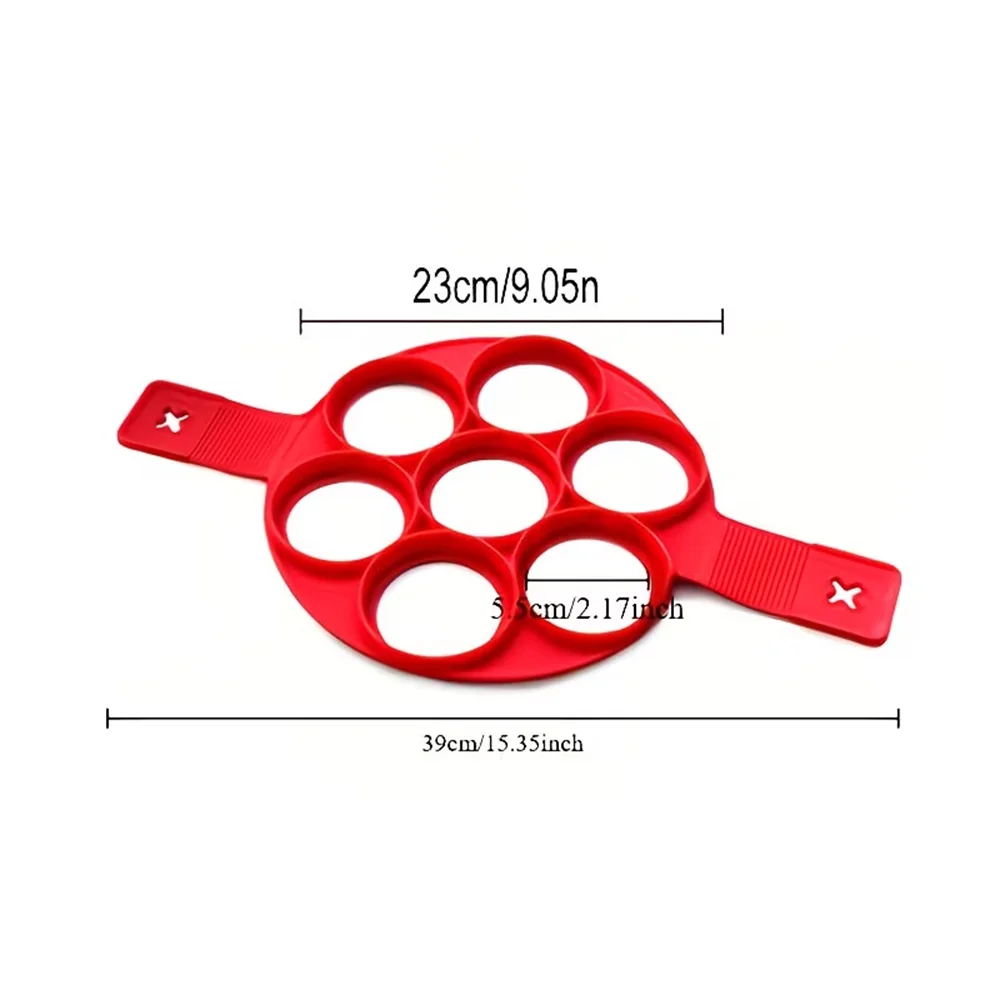 Silicone Pancake Maker Multiple Shapes 7 Hole Non-Stick Baking Pan Ring Omelet Mold Suitable for Home Cooking Kitchen Items
