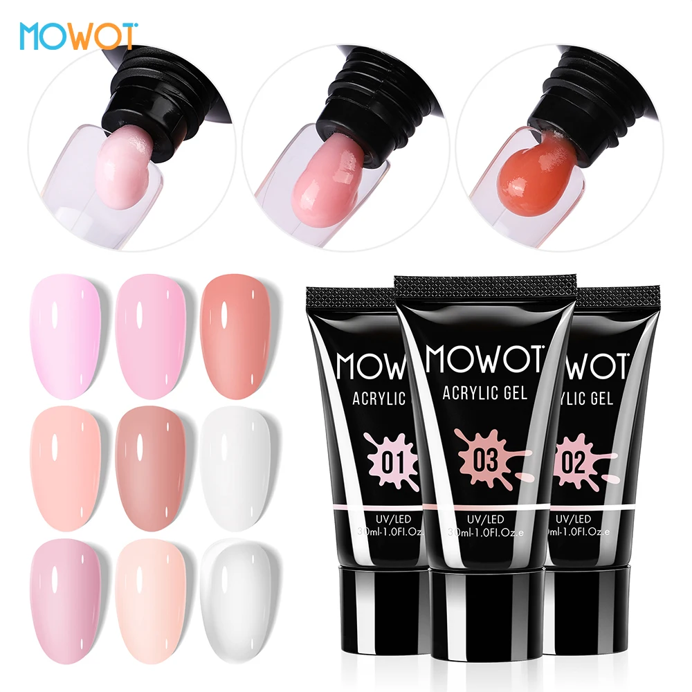 MOWOT 30ml Poly Nail Gel for Nail Extension Acryl Gel Manicure Quick Building Nail Gel UV LED Durable Gel Slice Tips Jelly Gel