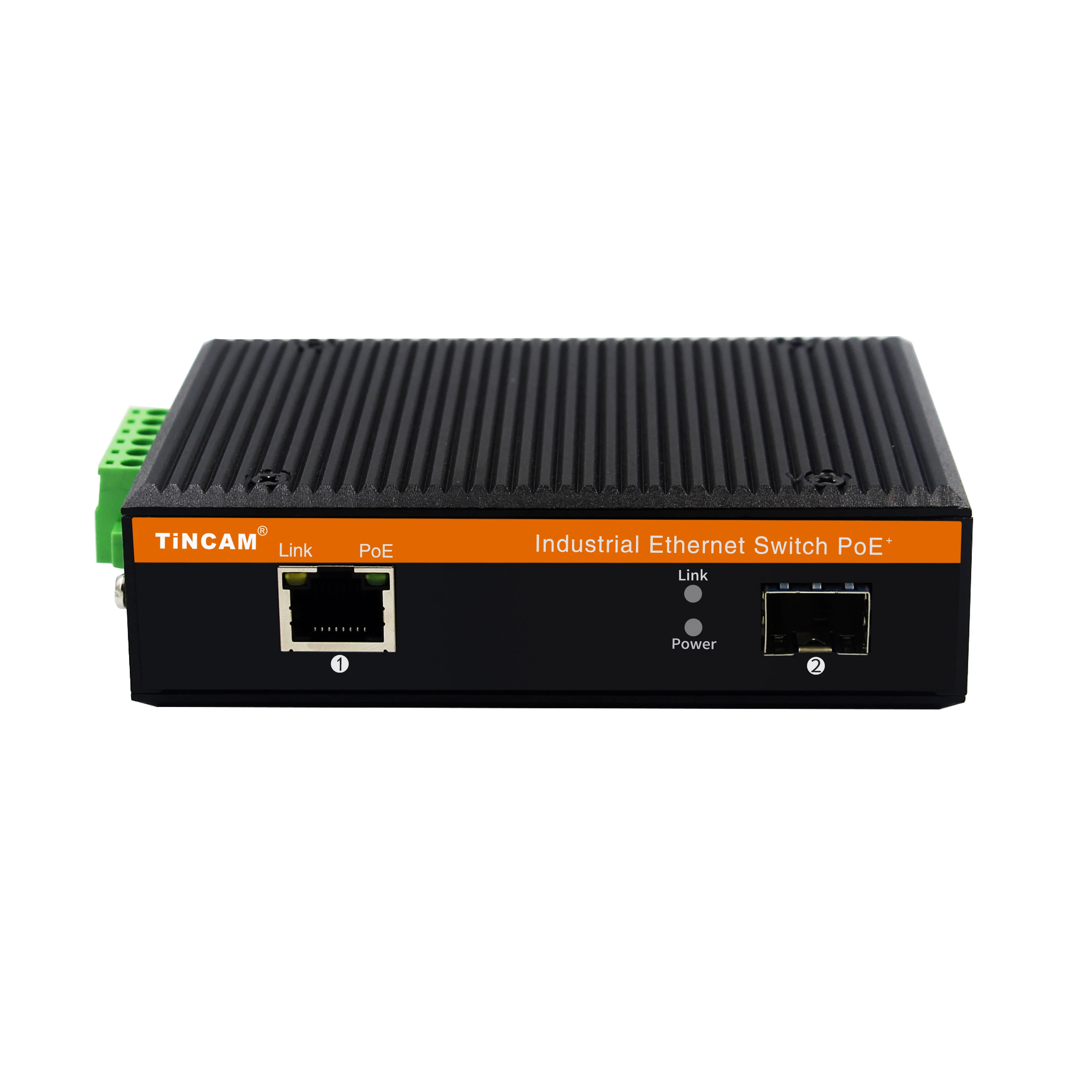 TiNCAM 1*Sfp Fiber+2*RJ45 Port Din-rail Structure Industrial Network Switch Unmanaged Industrial Media Converter