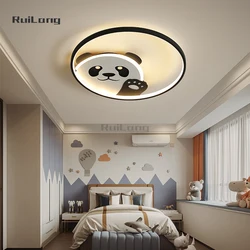 Kawaii Panda Bear Ceiling Lamp For Baby Room Boys Bedroom Decor Cute Cartoon Chandelier Kids Children Animal Led Ceiling Lights