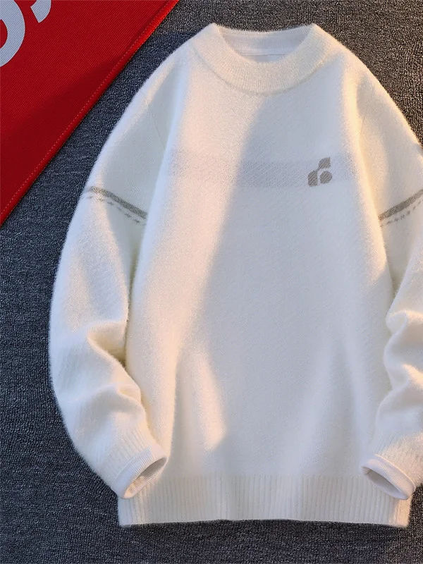 

New Men's round Ne Knitted Sweater Thi Warm Loose Base Layer Winter Versatile Woolen irt Casual Sle Comfortable Fit