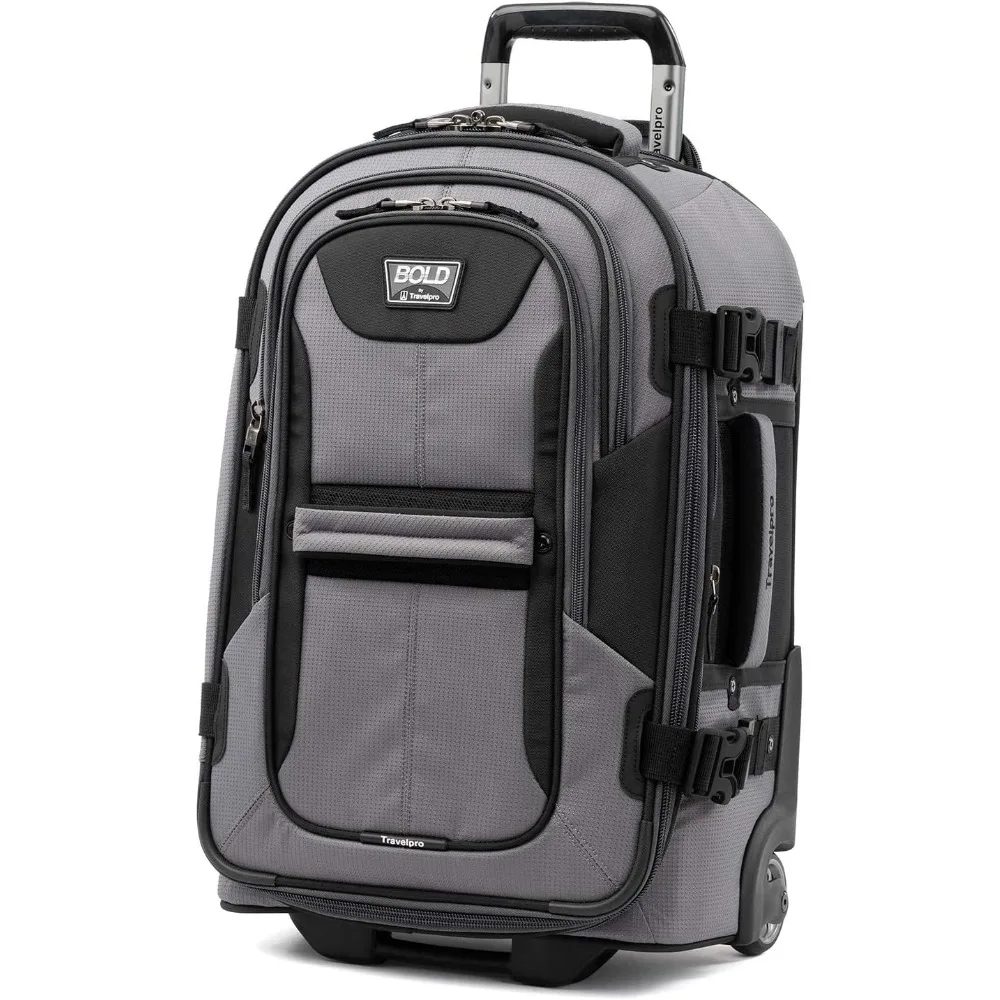 2-Piece Adult Expandable Rollaboard Luggage Set in Grey/Black, Softside Bold Design with Large Capacity for Travel