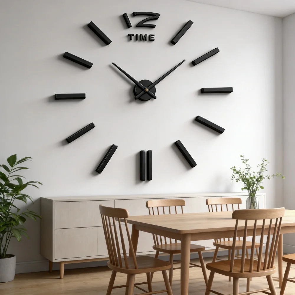 New Modern Design Large Wall Clock 3D DIY Quartz Clocks Fashion Watches Acrylic Mirror Stickers Living Room Home Decor Horloge
