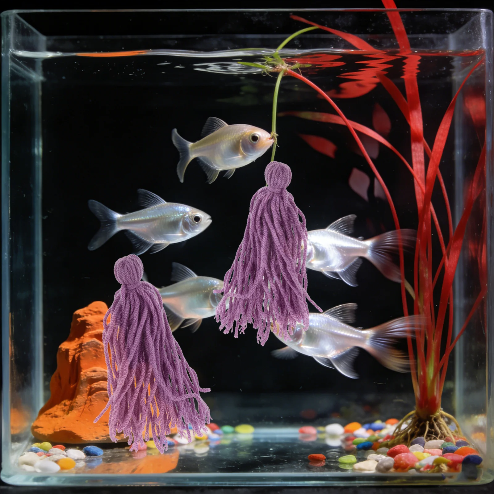 

30Pcs Aquarium Breeding Mop Floating Design for Egg Laying Habitat Fish Spawning Tool with Safe Material and Collection