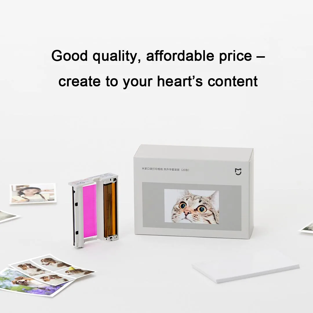 Xiaomi 3-inch Mijia Pocket Printing Photo Paper Thermal Sublimation Set Self-adhesive for Xiaomi Mijia Pocket Photo Printer Pro