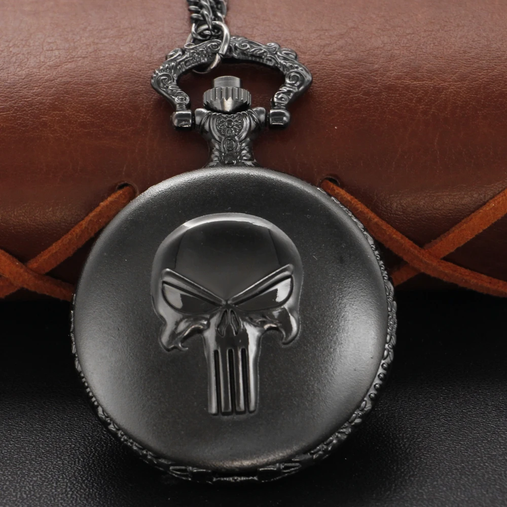 Orologi da tasca al quarzo con teschio Steampunk Orologi da tasca con catena per collana per uomo Orologio unisex antico da donna Migliori regali