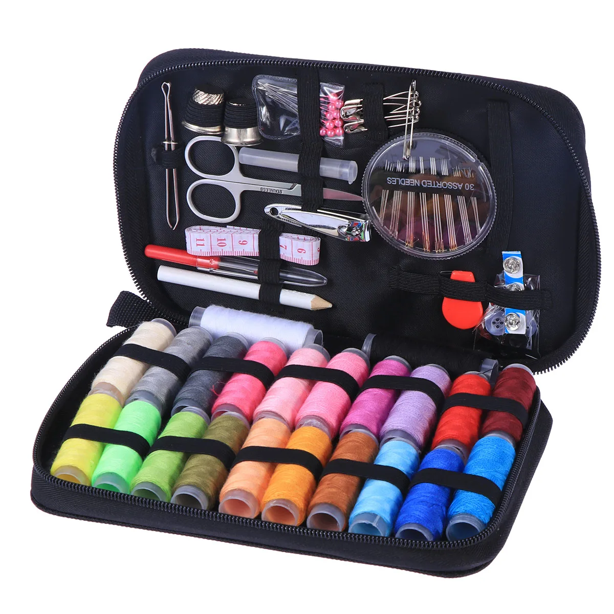 

Sewing Kit Complete Set Scissors Thread Needles Tape Measure for Basic Repairs Travel Convenience Style Sewing Kit