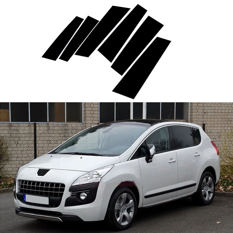 

6PCS Fit For Peugeot 3008 T84 2007-2016 Gloss Black Pillar Posts Window Trim Door Side Moulding Decal Cover Exterior Accesorios
