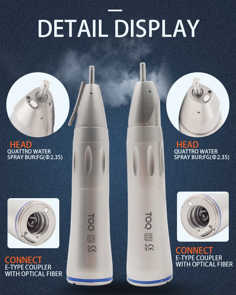 Dental 1:1 Straight Handpiece Inner Water Low Speed Handpiece Led Optical Fiber Dental Implant Tools