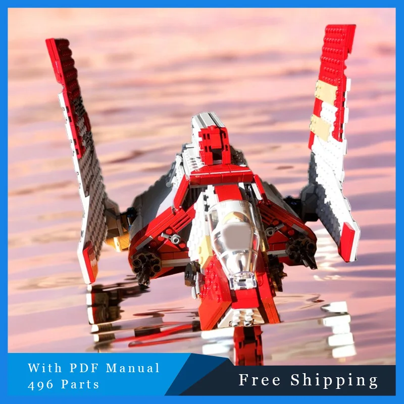 496 pièces MOC War série rouge Combat navette spatiale blocs de construction modulaires briques pour garçons cadeau d'anniversaire de noël costumes éducatifs