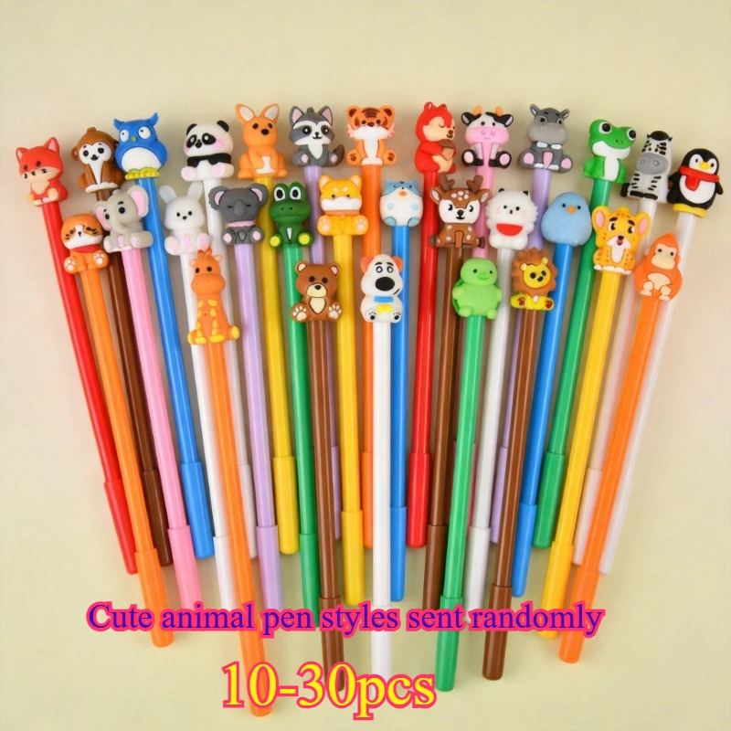 Niedlicher Cartoon-Tier-Flüssig-Tintenstift, Kawaii Waldtier-Puppen-Design, Glatt schreibender Gelstift für Schüler-Notizbücher und Schreibwaren