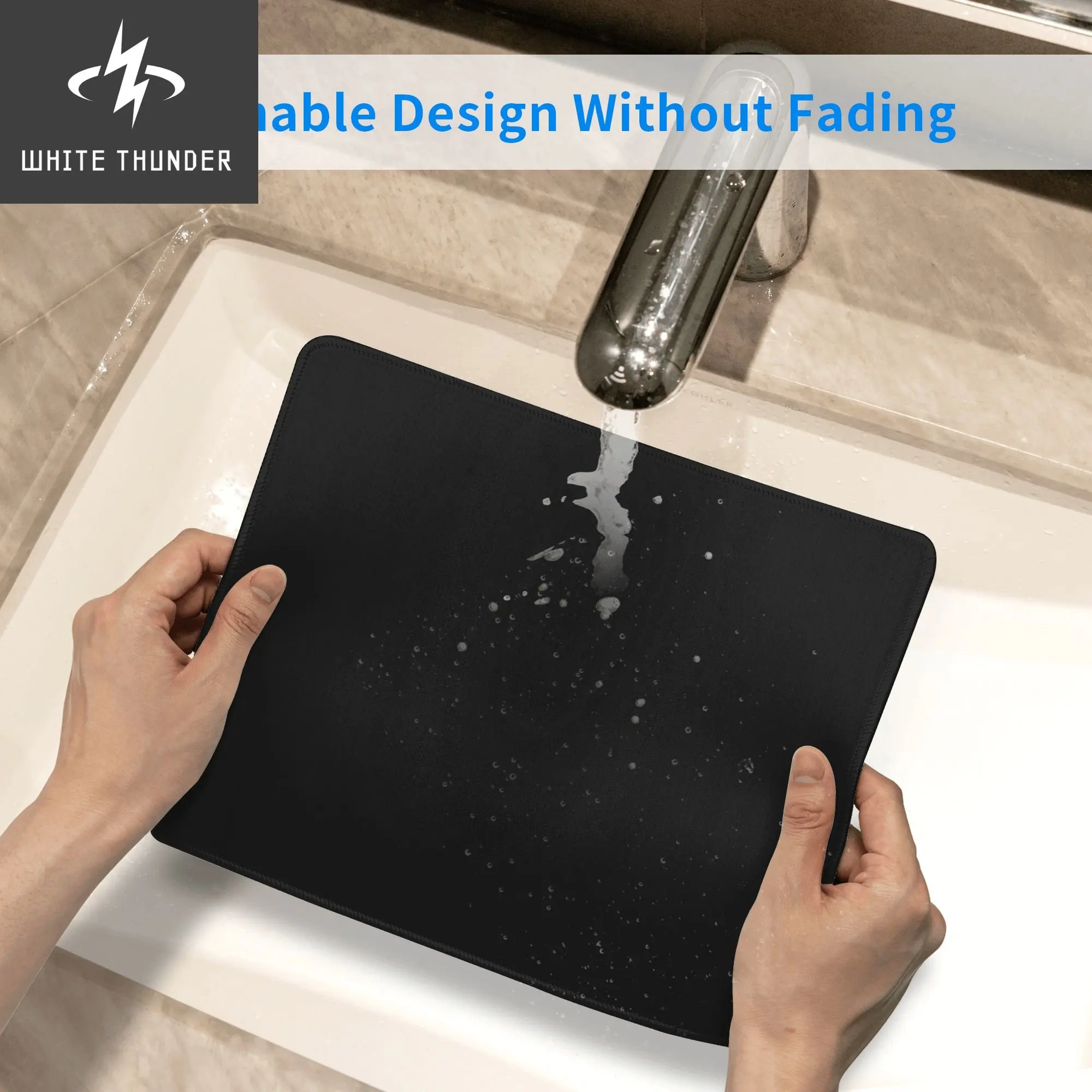 Computer Office Keyboard Accessories Supplies Mouse Pads Square Anti-Slip Desk Pad Black Company Use Small Coaster Coffee Mats