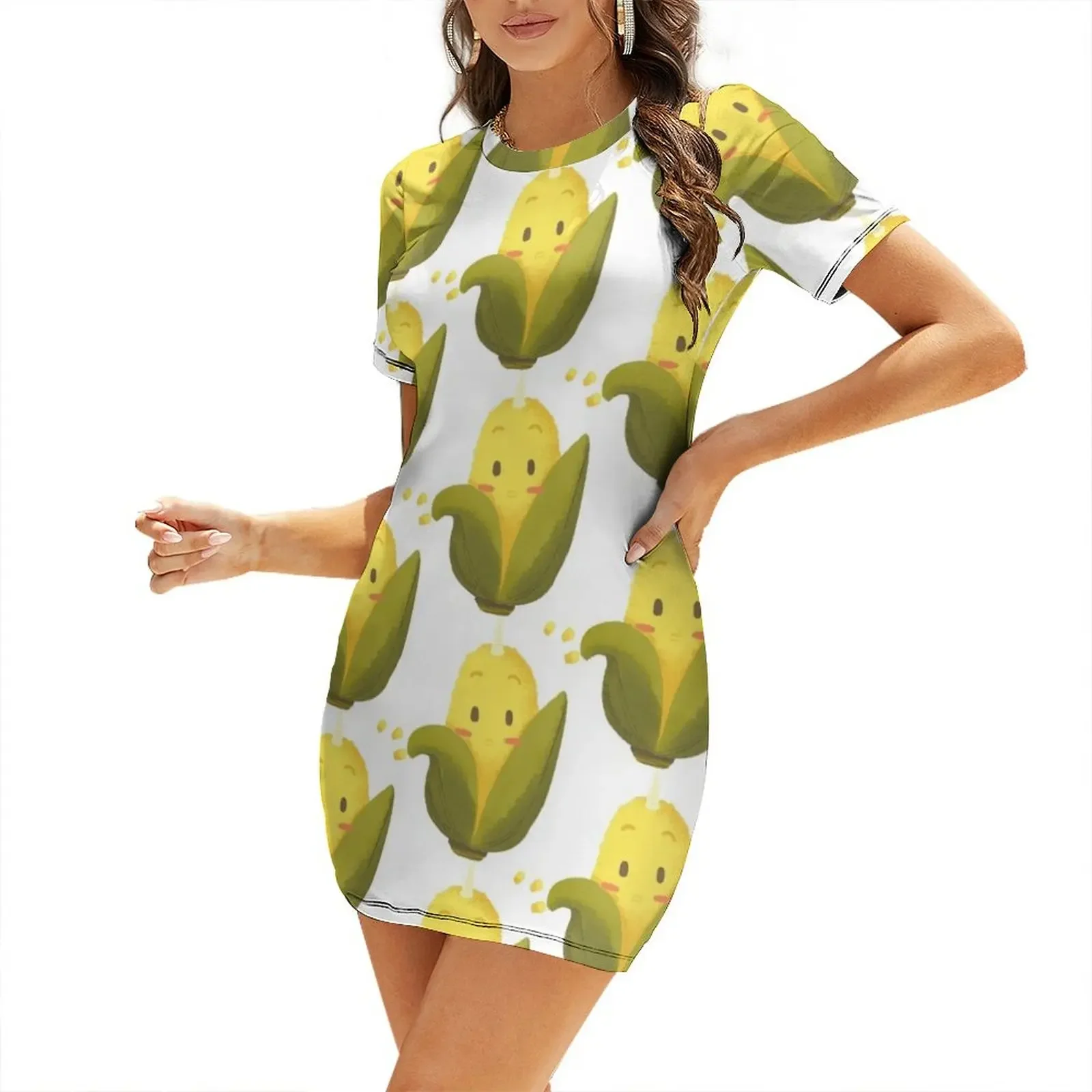 

Unicorn corn Short-Sleeved Dress dress women summer 2026 women's clothing korea stylish beach outfits for women woman dress