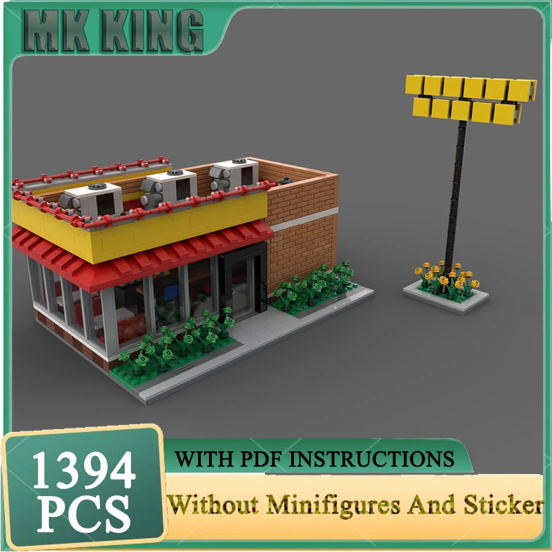 Blocs de construction Moc City Street View, maison à gaufres, briques technologiques, assemblage à monter soi-même, jouets de vacances, cadeaux de construction