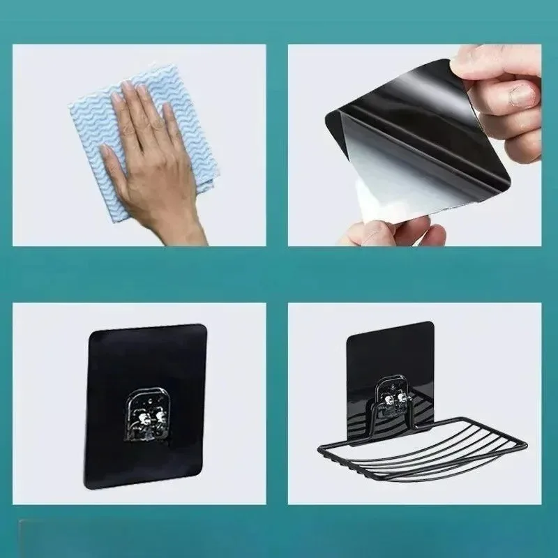 1 قطعة رف الصابون الفاخر الخفيف الفولاذ المقاوم للصدأ لكمة خالية الحمام خالية من الأظافر طبقة واحدة استنزاف الجدار الشنق مصاصة صندوق الصابون #4