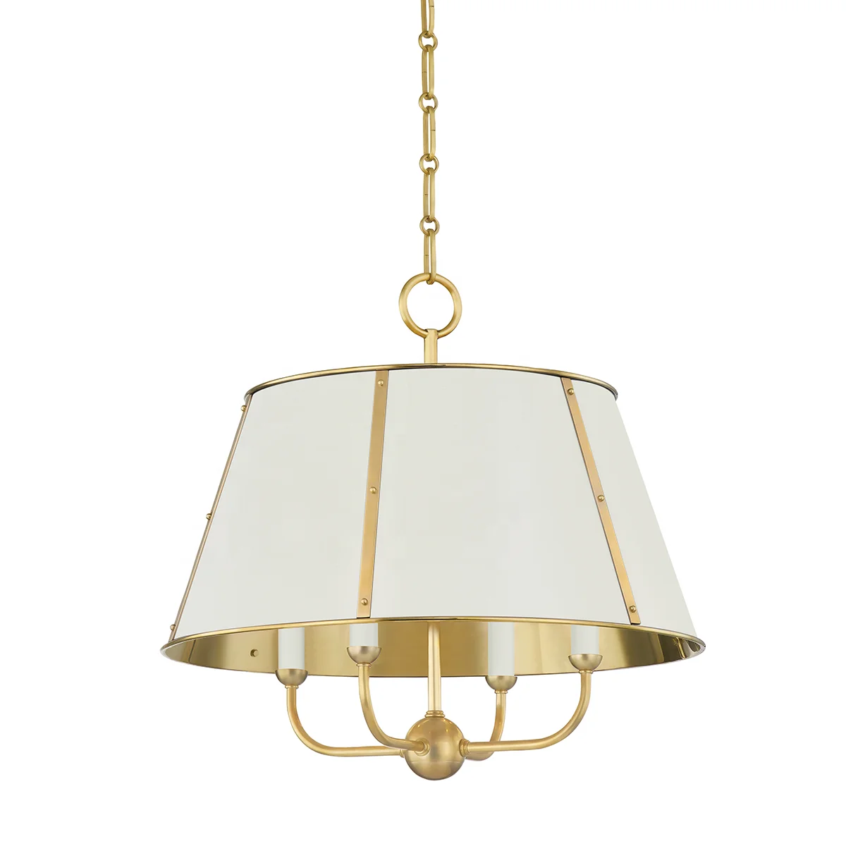 

New Modern Art Decor Indoor Copper Dinning Room CAMBRIDGE Chandelier Big Brass Metal Shade Ceiling Light Hanging Pendant Lamp
