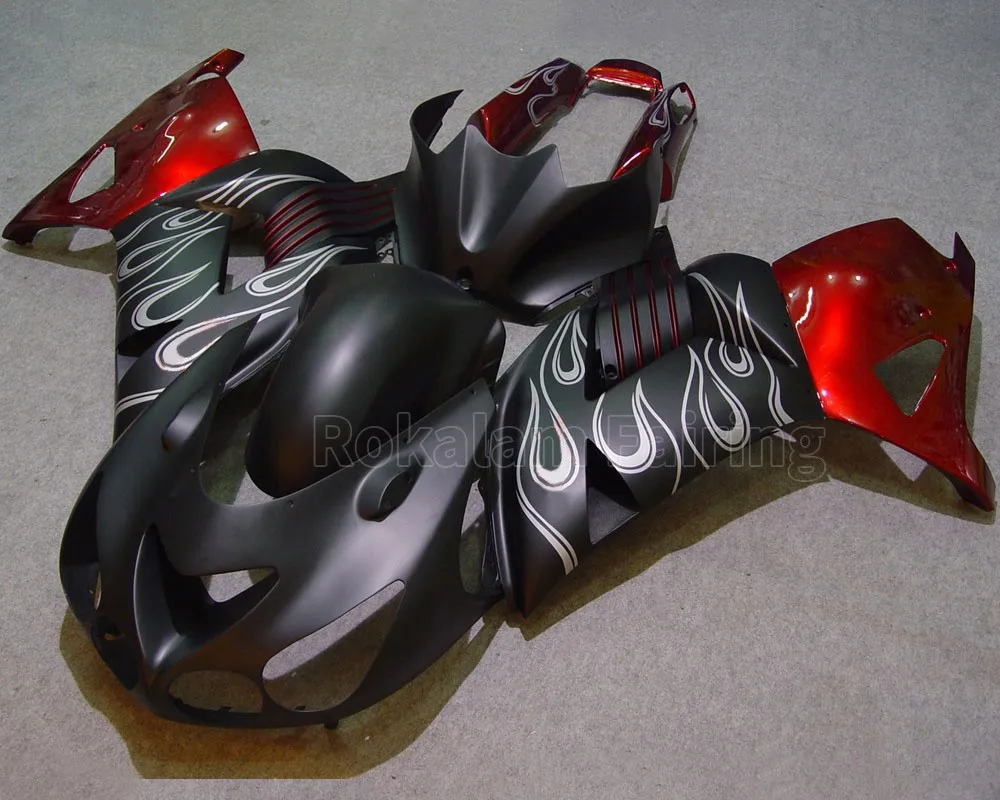 ZX-14R ZX 14R For Kawasaki Ninja ZX14R 2006 2007 2008 2009 2010 2011 Black Flame Sports Fairings (Injection Molding)