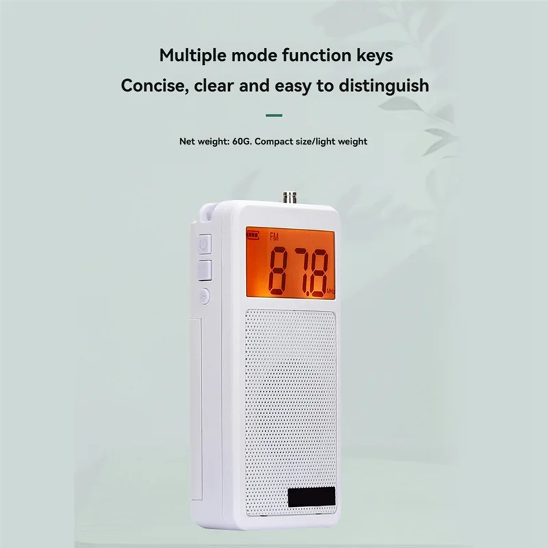 

A32T-Mini FM/AM Radio Full Range Speaker Support Clock Sleep Timer Portable Pocket Radio With Earphone With LCD Display