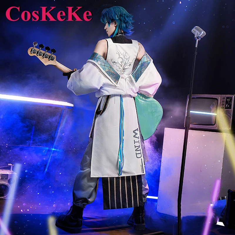 CosKeKe Xiao Cosplay Anime Game Genshin Impact Costume Four Winds Band Fashion Everyday Cool Casual Wear Role Play Clothing New