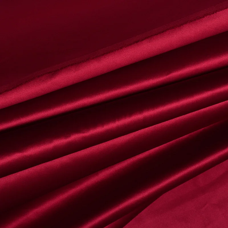 HYSK satin crepe silk fabric 30mm red luxury shiny silk material glossy natural textile diy sew bridal for wedding dress pajamas