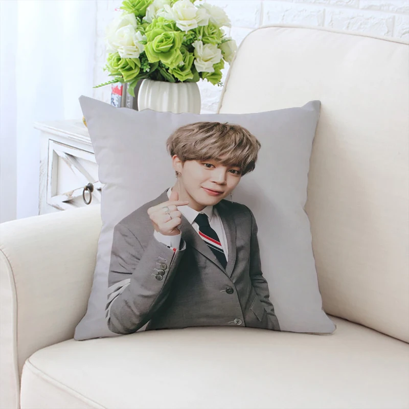 40x40cm custom pillowcase P-Park J-jimin double-sided printed sofa cushion cover office chair waist cushion fan gift 50x50cm