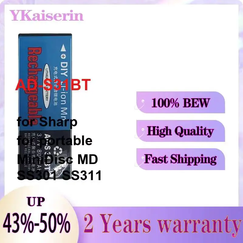 AD-S31BT MD Player Battery Replaceable 800mAh For Sharp For Portable Minidisc MD SS301 SS311