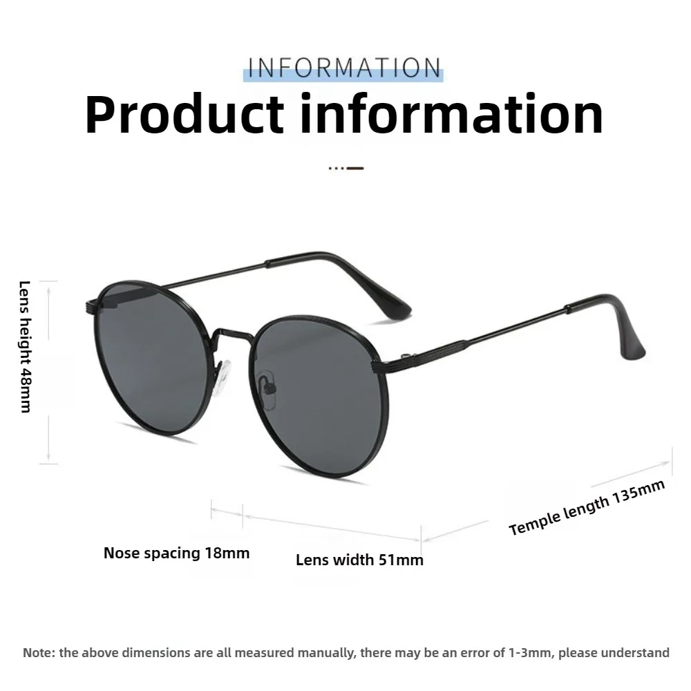 Frauen Männer Sonnenbrille Runde Sonnenbrille Neue frauen Metall Rahmen Angeln Gläser Brillen UV400 Shades für Dame – Detail 5
