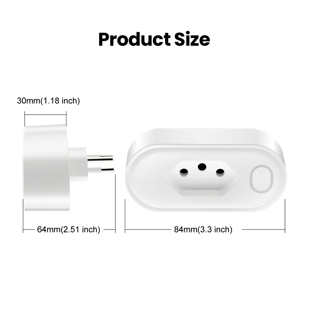 AVATTO Brazil 16A/20A ZigBee Smart Plug with Power Monitor,Tuya Smart Life APP Smart Socket Outlets Works for Google Home,Alexa