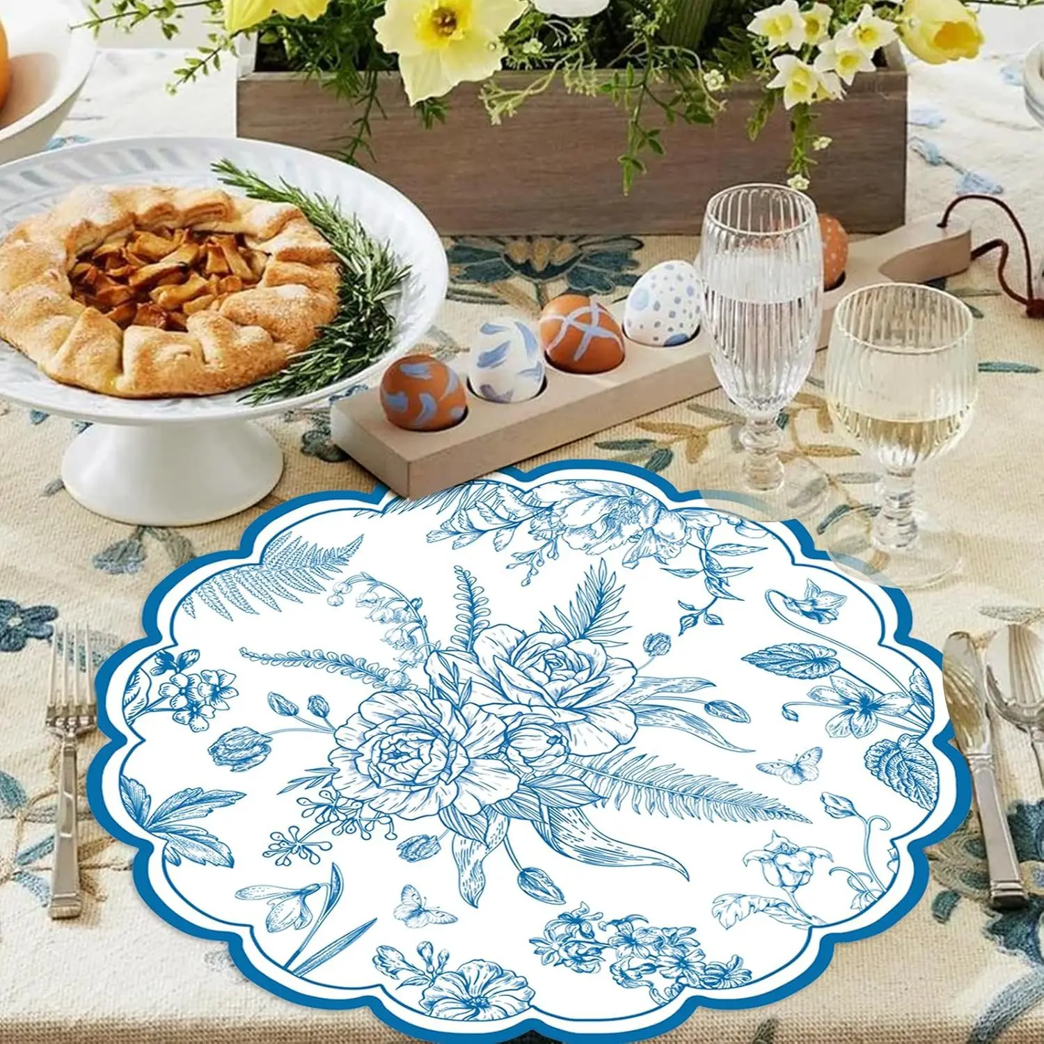 CX floral paper placemat, desktop setting wedding tea party decoration birthday party supplies