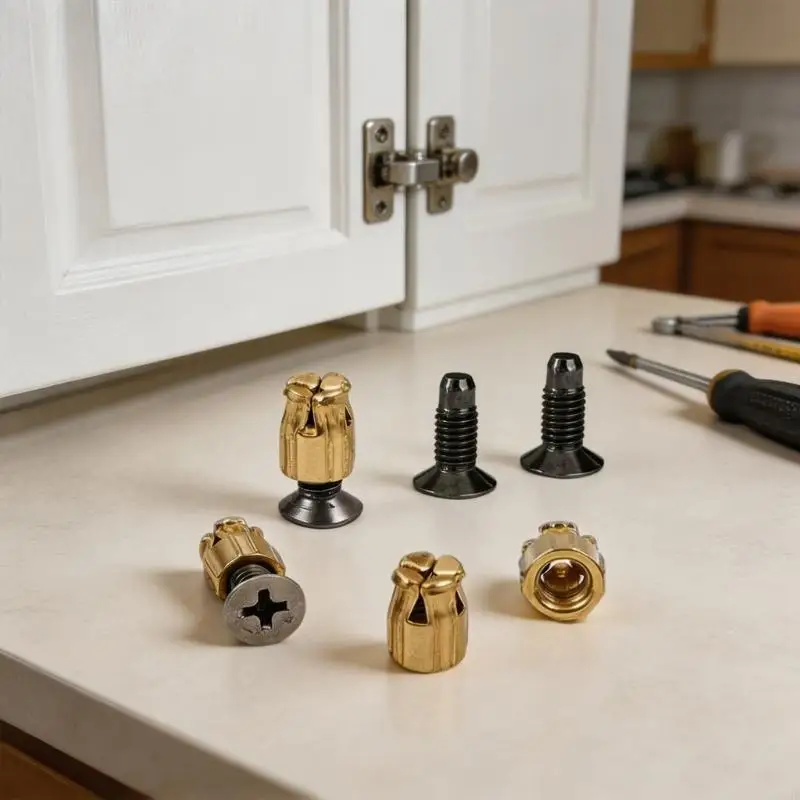 High Strength Cabinet Hinge Mounting Nut & Screw For Secure Door Fastening B03E
