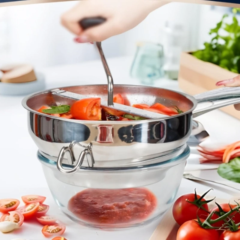 Stainless Steel  Mills with 3 Milling Discs,Ergonomic Design of Rotary Food Mills for Tomato Sauce,Potatoes,Jams,Kitchen Tools