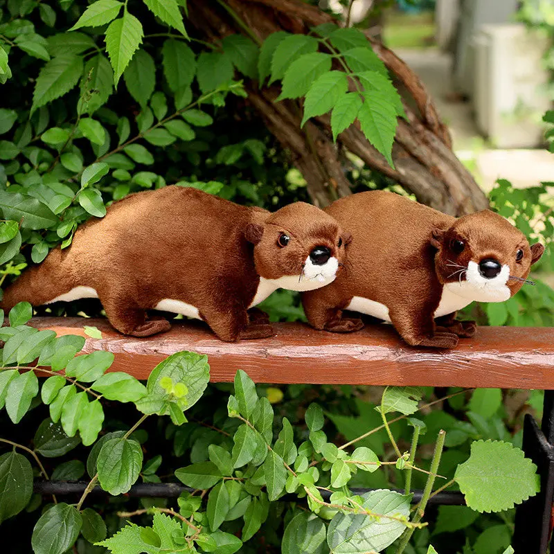 Reallife Lontra Peluche Realistico Farcito Animale Selvatico Carino Morbido Bambola Belle Lontre Giocattoli Decorazione Della Camera di Alta Qualità Regalo Per I Bambini