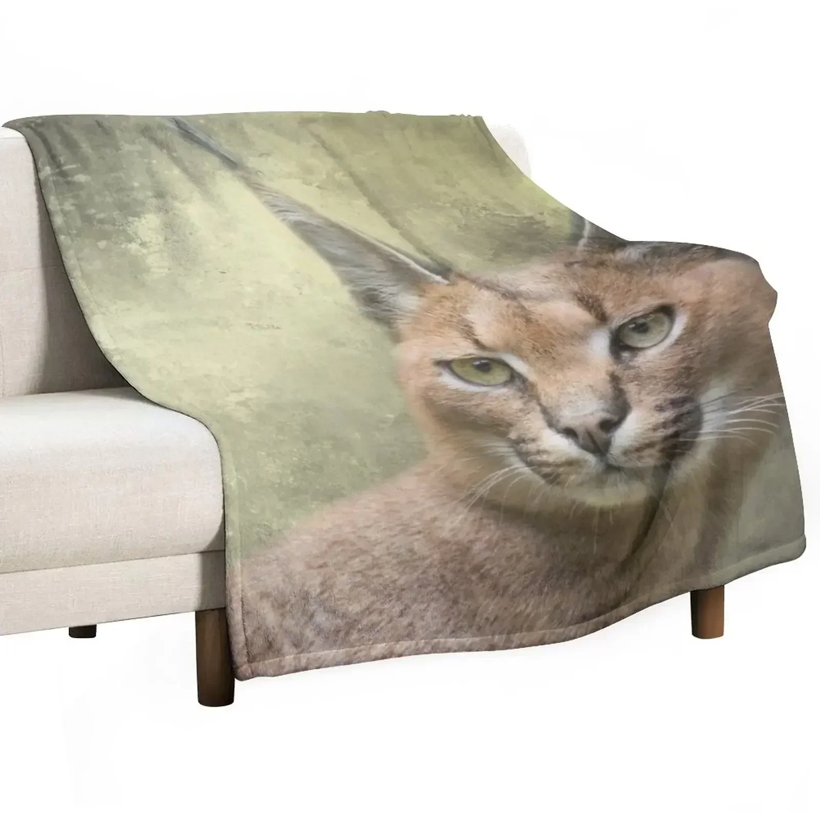 Caracal Cat Two Throw Blanket Furry Summer Moving Blankets