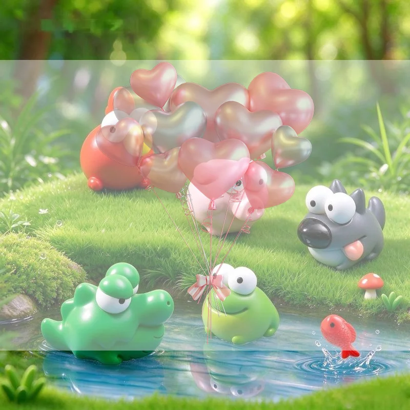 5Pcs Cute Mini Big Eye Animal Figurines Small Micro Landscape Ornaments for DIY Fairy Garden Potted Decor