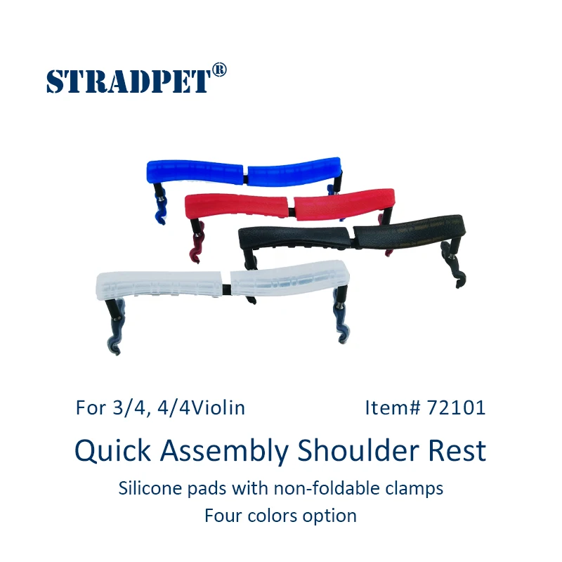 STRADPET Quick Assembly Shoulder Rest (Patented)-Silicone Rest with non-Foldable Clamps