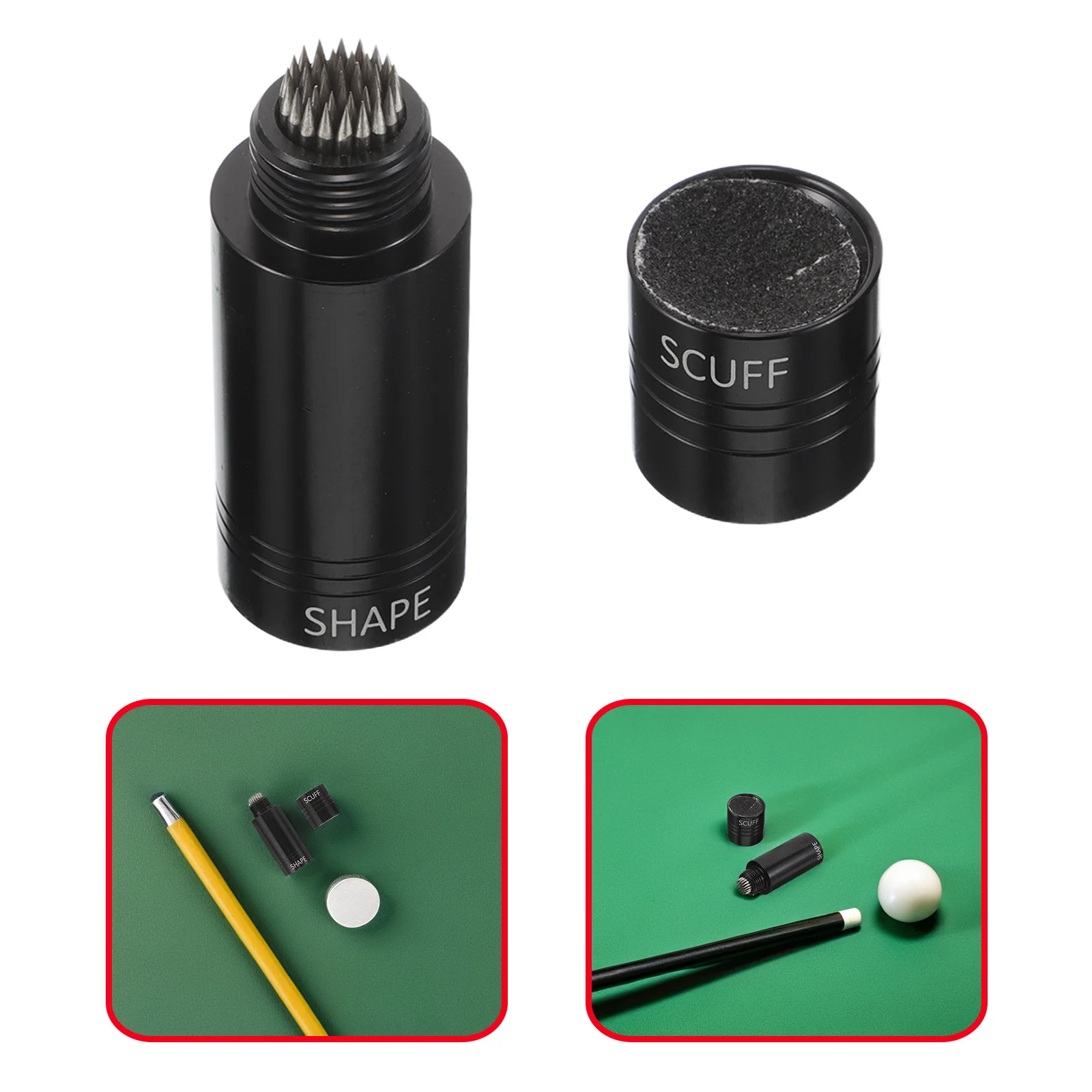 

3 in 1 Aluminum Snooker Cue Tip Shaper Pool Maintenance Repair Tool Cue Tip Scuffer Aerator Billiard Accessories