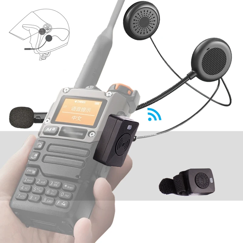 Walkie Talkie Helmet Bluetooth Headphones Two Way Radio Motorcycle Locomotive BT Wireless Headset For Baofeng Quanshen Radtel