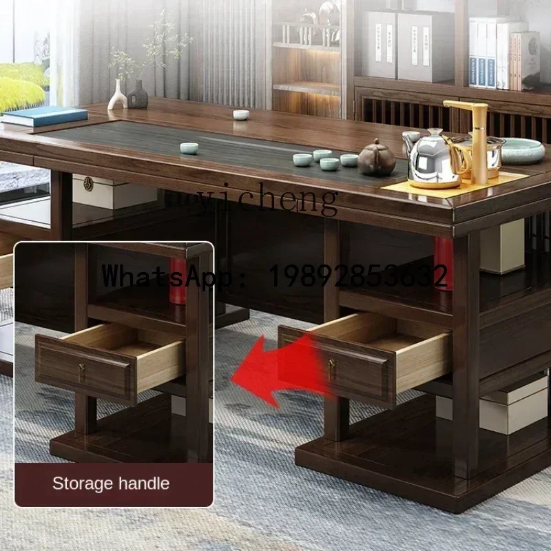 B-4   Solid Wood Table-Chair Set New Chinese Household One Table Five Chairs Kung Fu Tea Brewing Sets