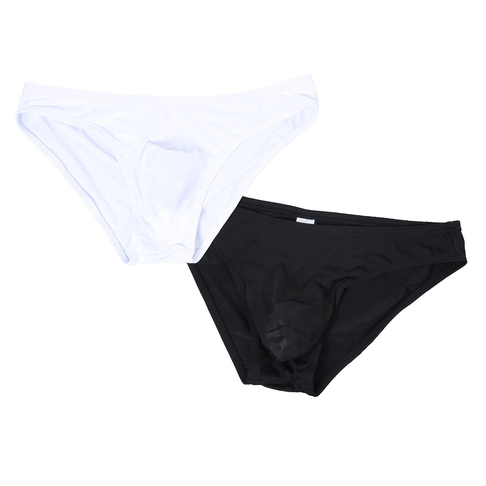 

2Pcs Men's Ice Silk Underwear Sports Fitness Quick-dry Underpants Low Waist U Convex Bulge Pouch Seamless Briefs Sportswear