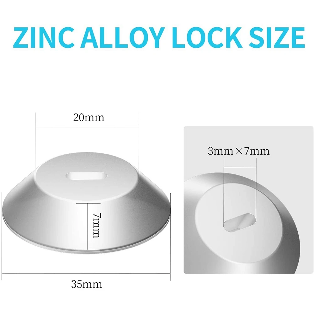 スロット付き粘着セキュリティアンカープレート、ラップトップ、タブレット、モニターをロックダウンするためのケーブル、スマートフォン