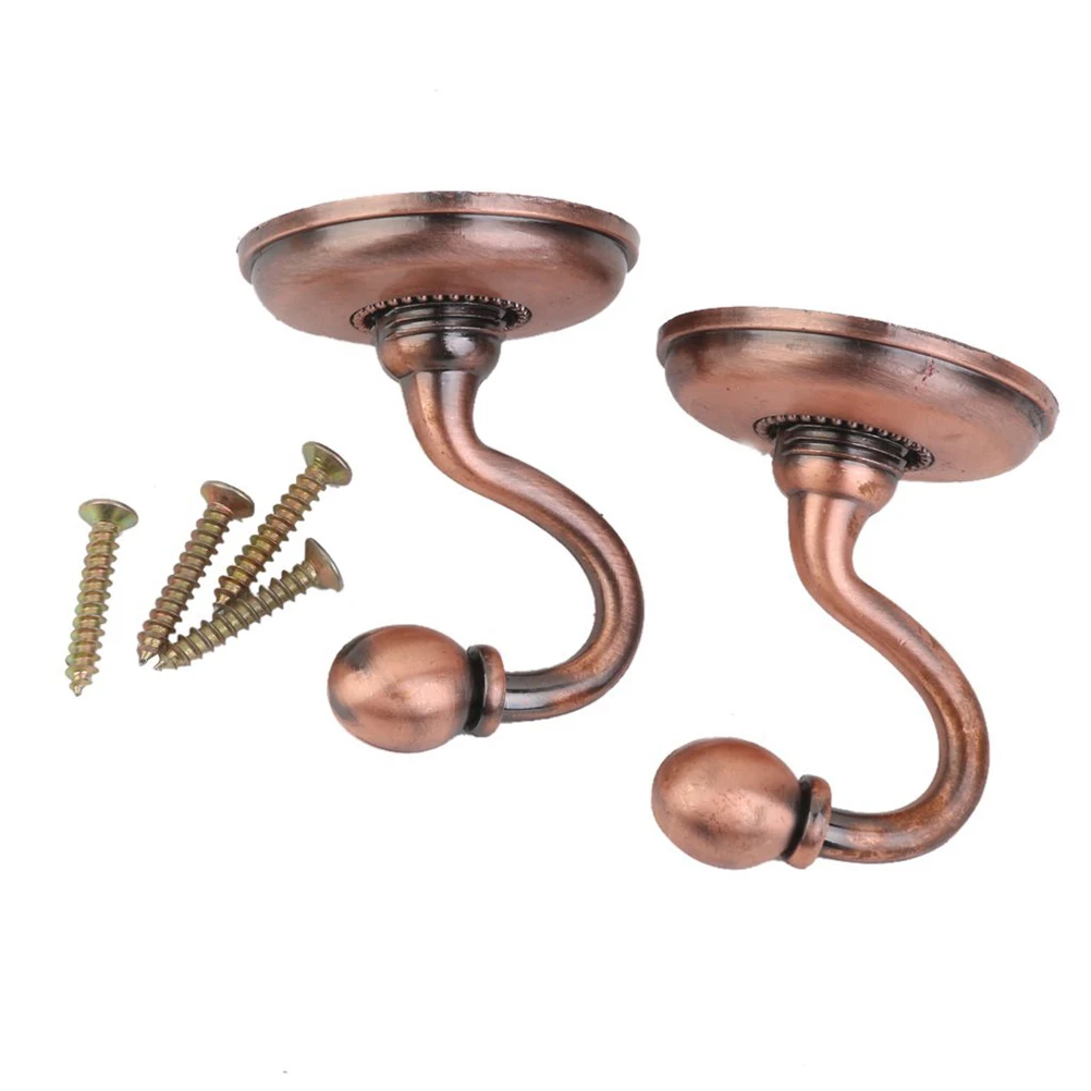 

2 Pcs Vintage Tieback Hooks Curtain Holdbacks Hangers for Hat & Coat Alloy Pommel