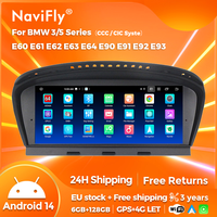 8 Core Android 14 Carplay Auto Multimedia Player For BMW 3 Series E60 E61 E63 E64 5 Series E90 E91 E92 E93 CCC CIC All-in-One