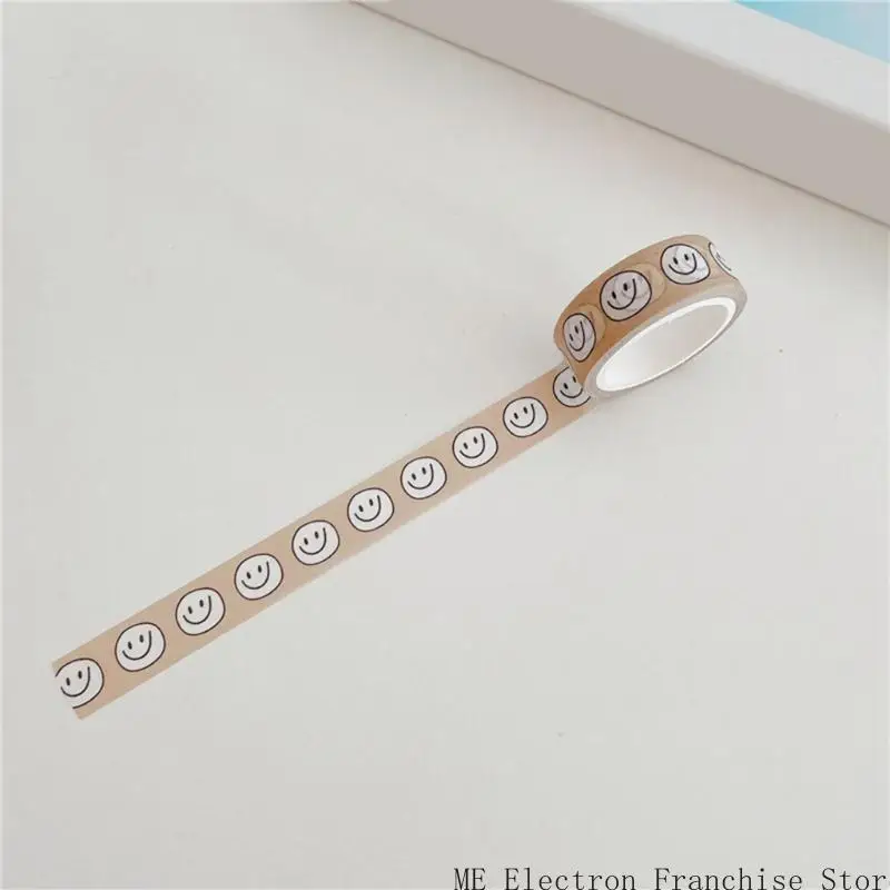 T5ea Smiling Face Tape Decorative Scrapbooking Tacking Torning para álbum fotos álbumes recortes álbum recortes