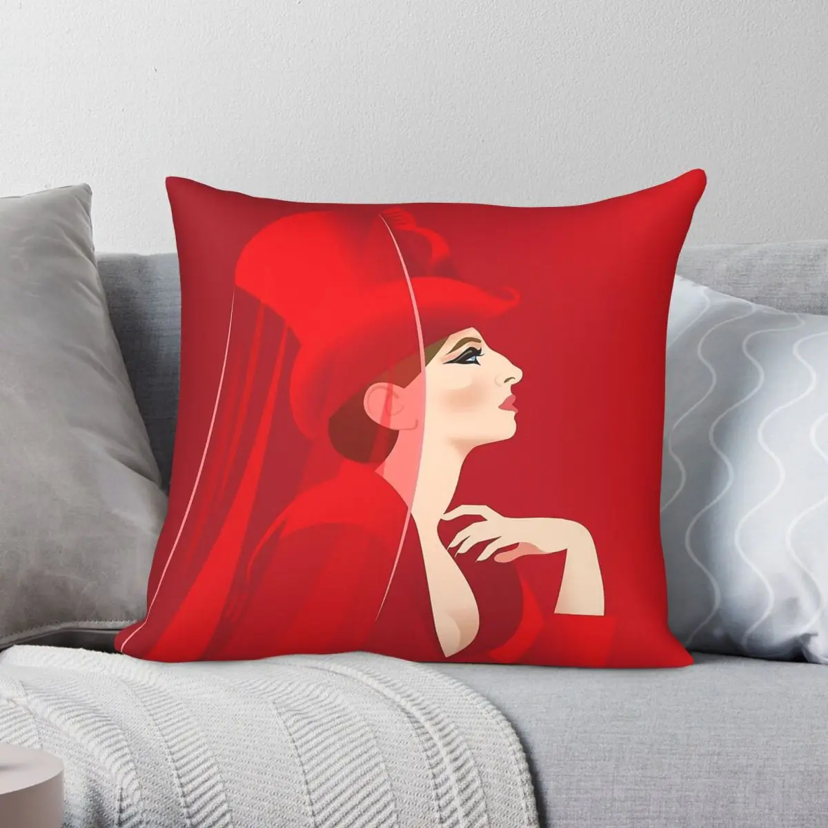 Daisy Gamble Lady Melinda Pillowcase Polyester Linen Velvet Pattern Zip Decor Throw Pillow Case Sofa Cushion Cover Wholesale