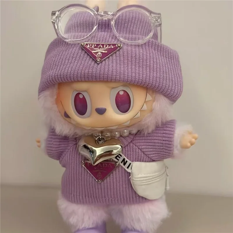 15 17 センチメートルラビュブ人形用高級レトロ逆三角形セーター衣装服漁師オーバーオールパンツ帽子服アクセサリー