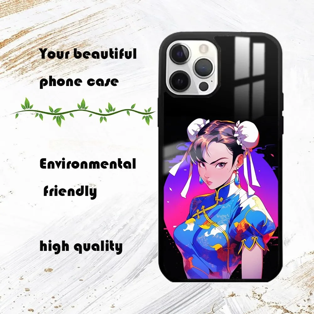 Chun-Li Game-Street-Fighters Phone Case For iPhone 16 15 14 13 12 11 Pro Max Plus Mini PC Fashion mirror phone case